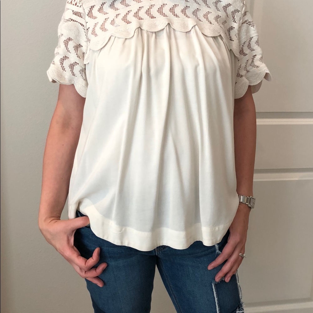 Beige Sea top with crochet details from Sea